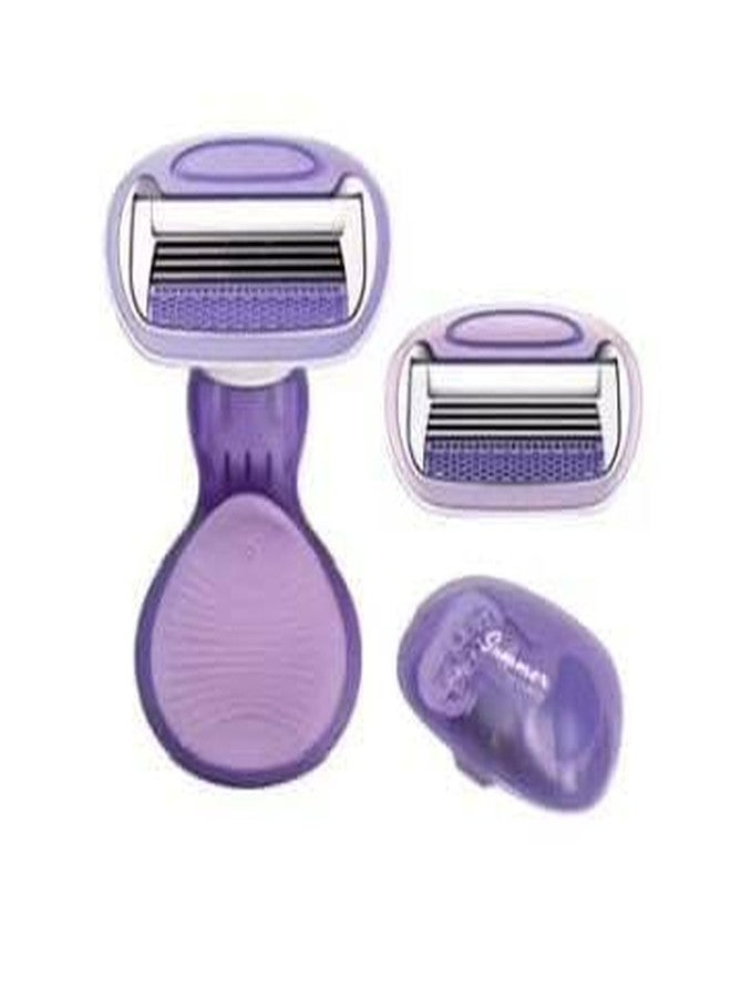 YESVIYA Mini Ultra Smooth Hair Removal Razor for Women - 4 Stainless Steel Blades with Travel Case | Body Shaving Kit for Smooth Skin | Personal Care Tool (Pack of 1, Multicolor) - Image 2